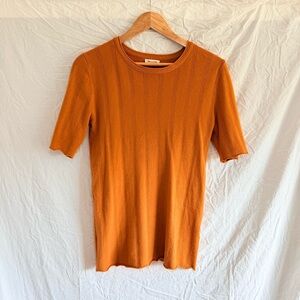 Rust Short Sleeve Knit Top